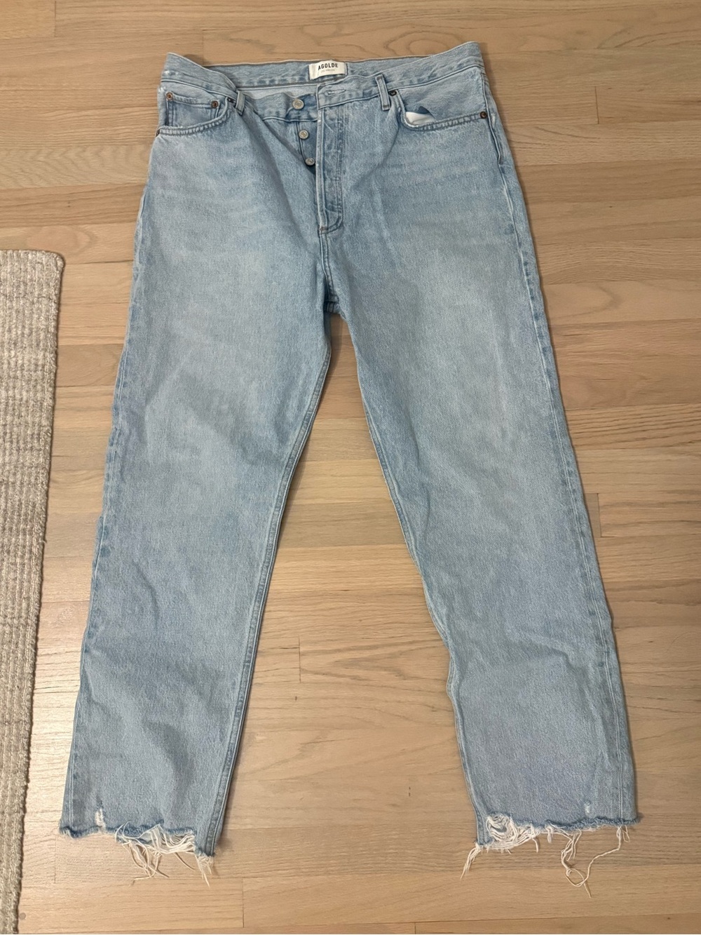 Agolde Light/Medium Slim-Straight High-Rise Jeans - Picture 2 of 6
